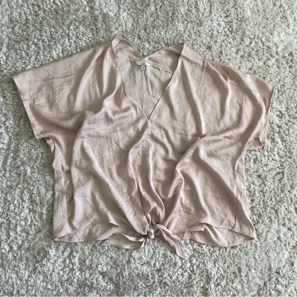 Blush pink lucky brand flowy blouse